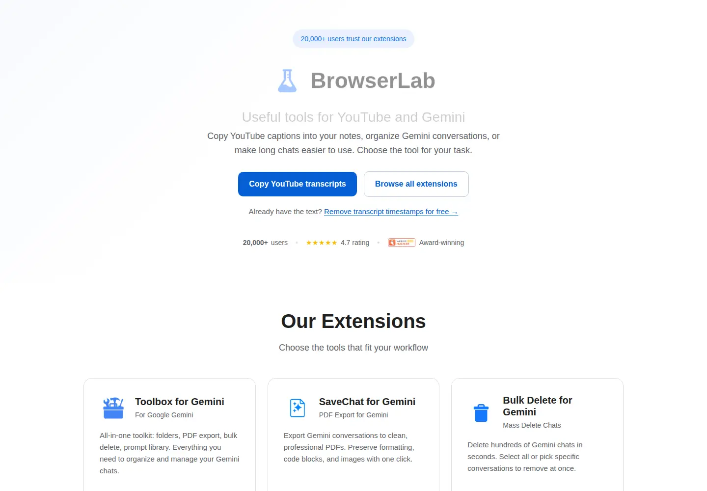 Captured homepage of browserlab.io in the current scan