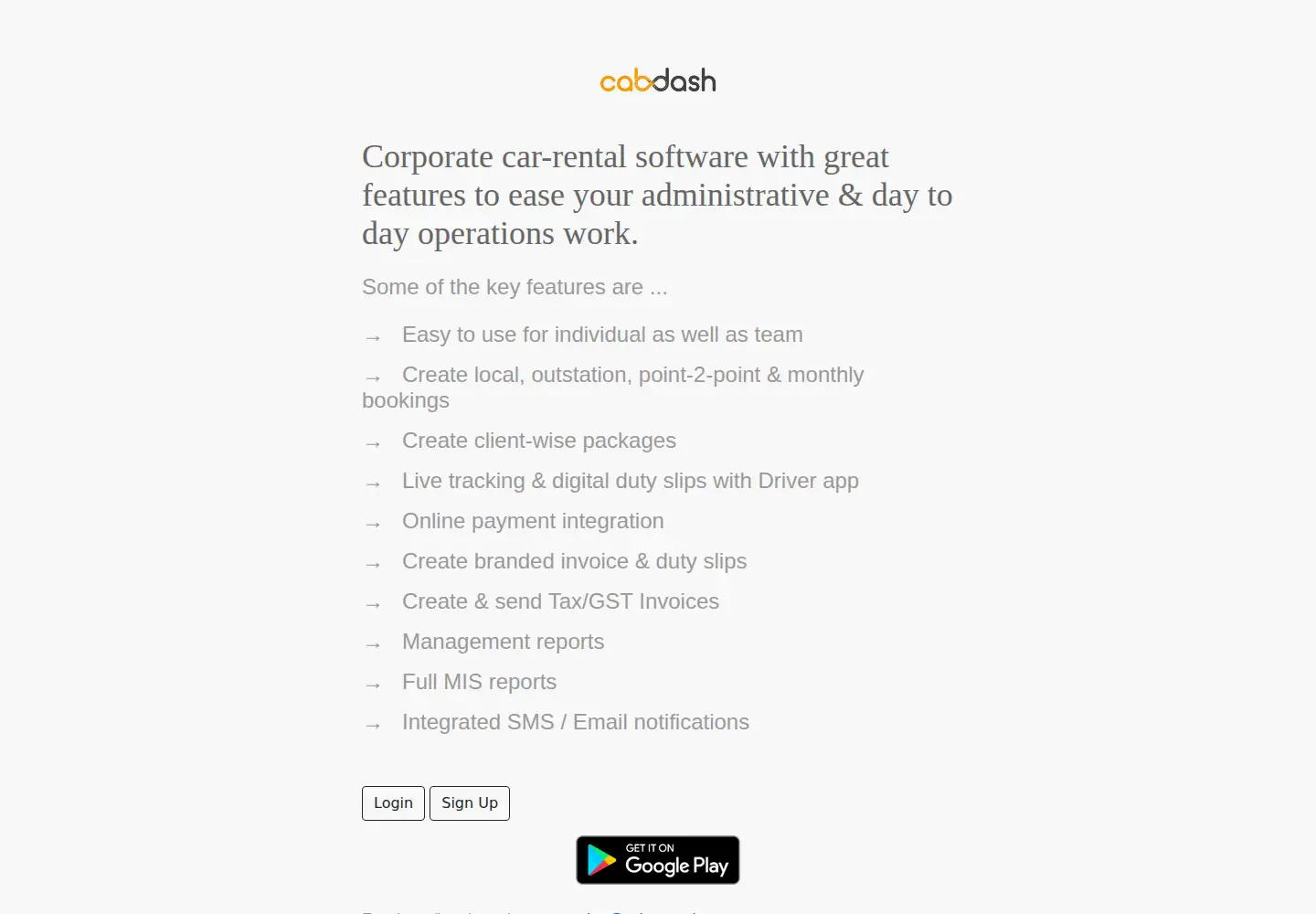 Captured homepage of cabdash.io in the current scan