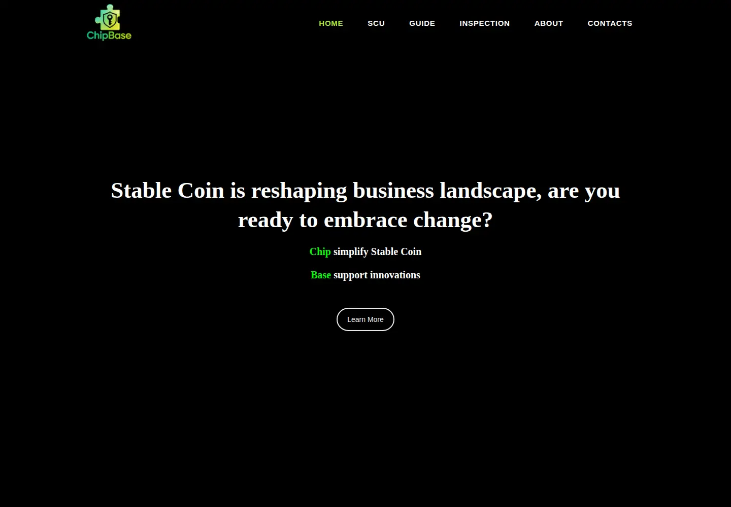 Captured homepage of chipbase.io in the current scan