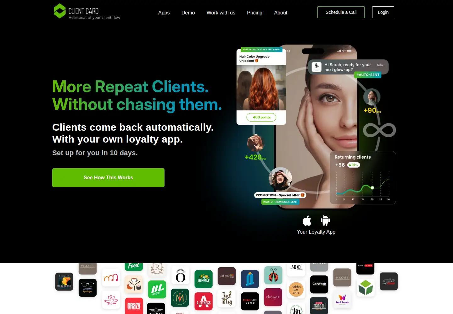 Screenshot of clientcard.io