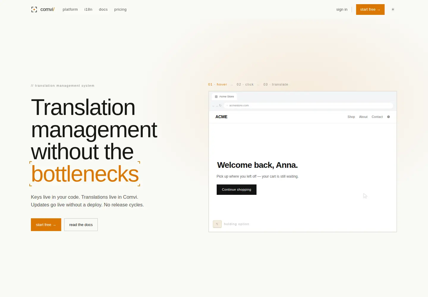 Screenshot of comvi.io