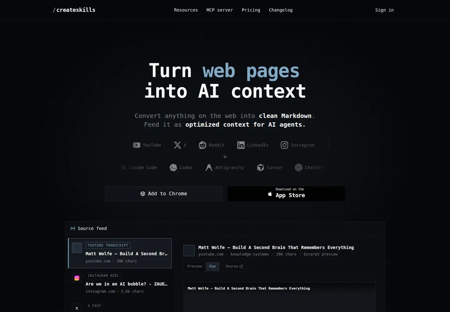 Screenshot of createskills.io