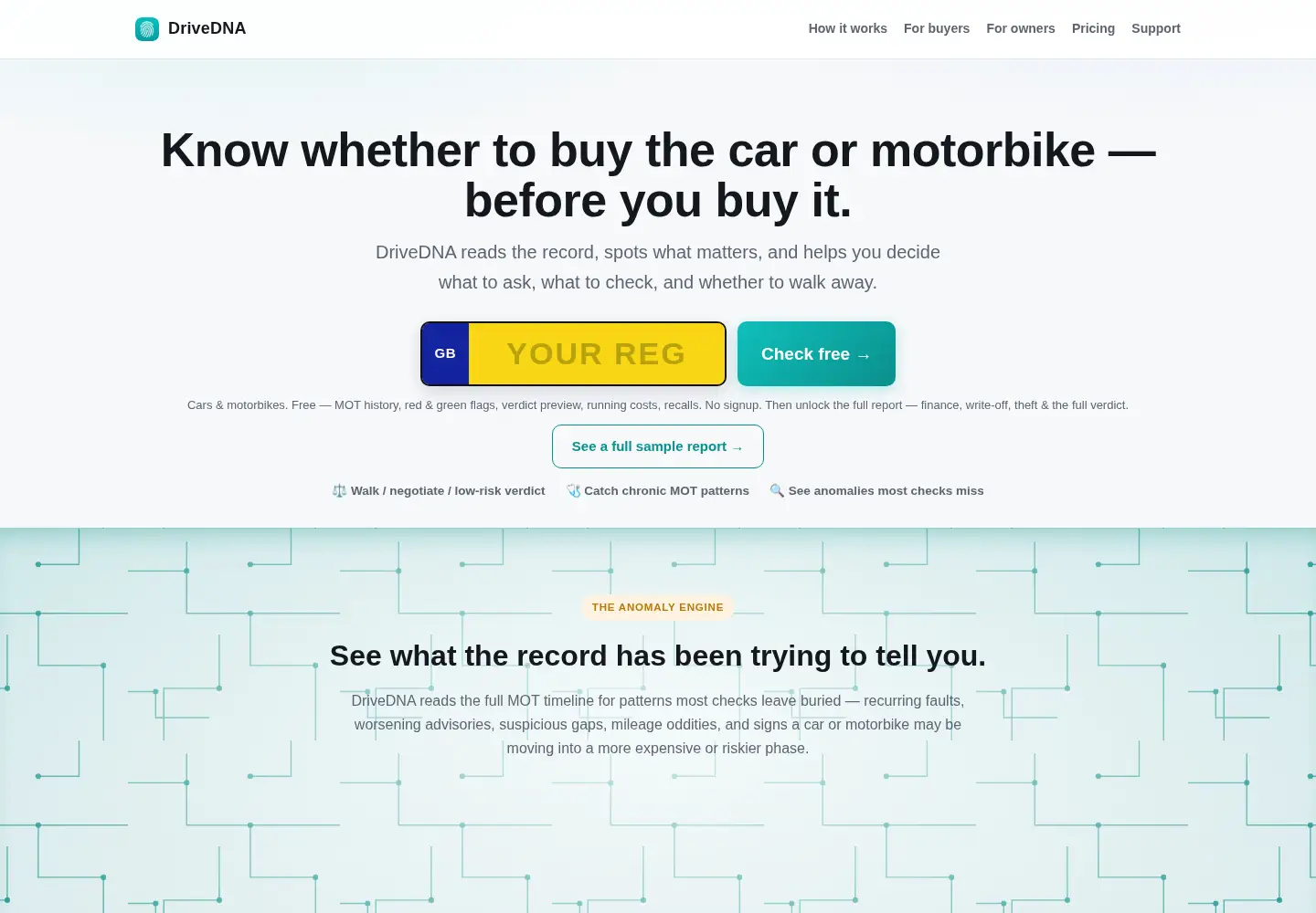 Screenshot of drivedna.io