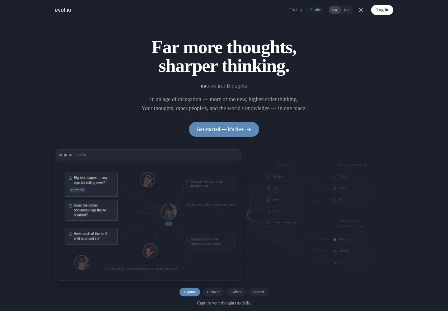 Captured homepage of evot.io in the current scan