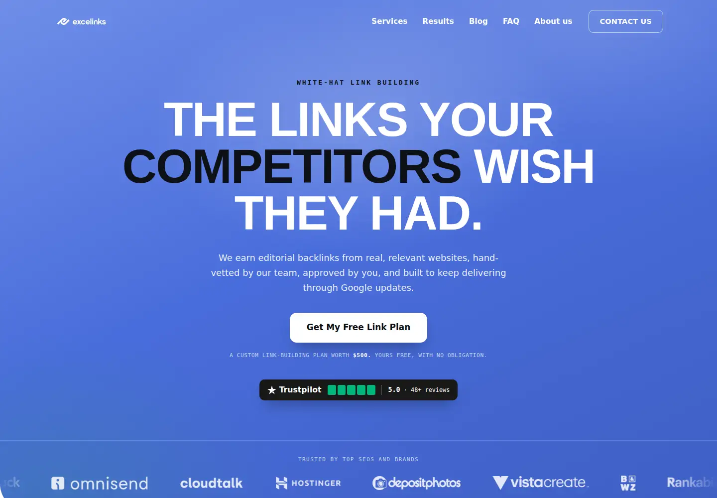 Captured homepage of excelinks.io in the current scan