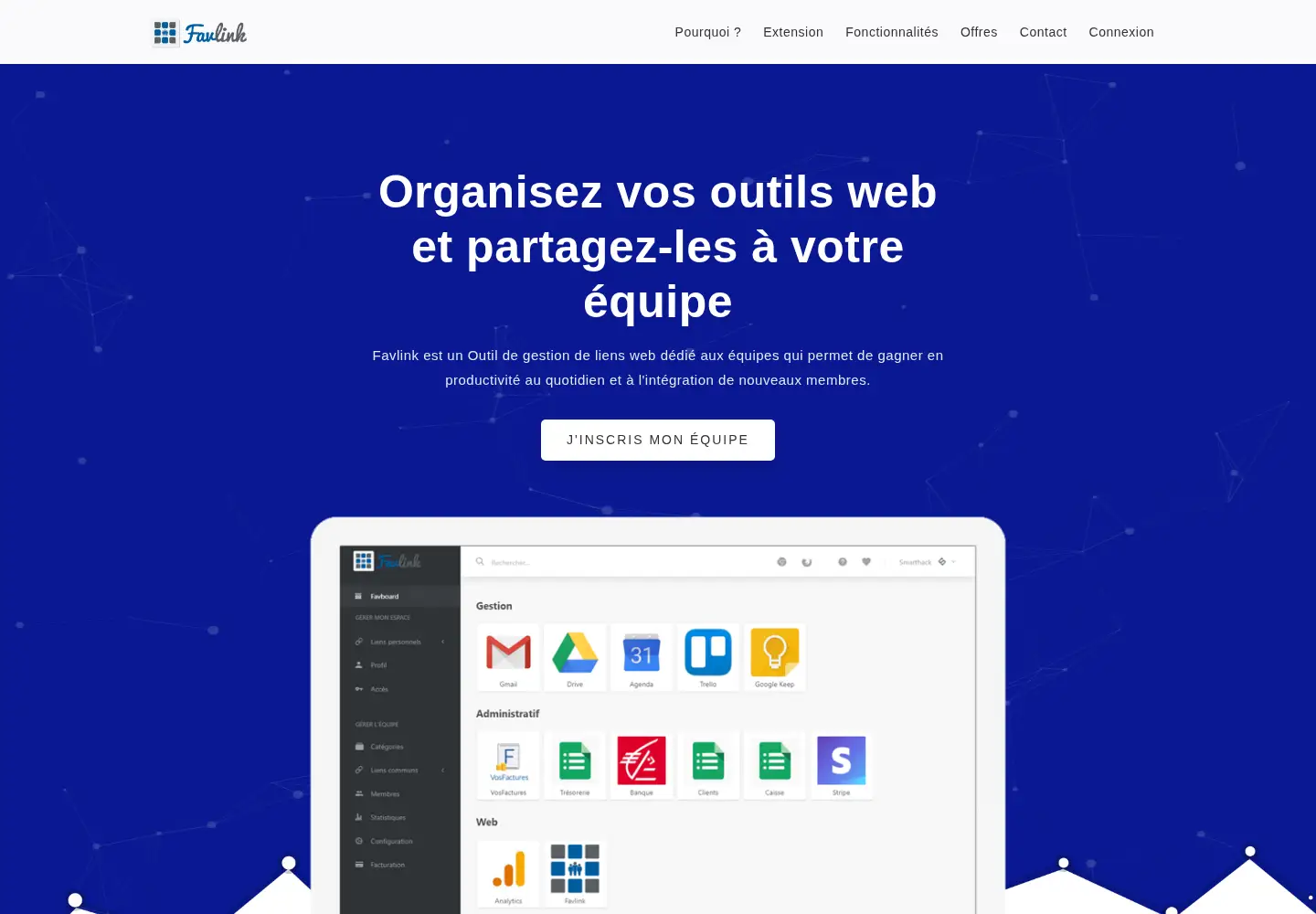 Captured homepage of favlink.io in the current scan