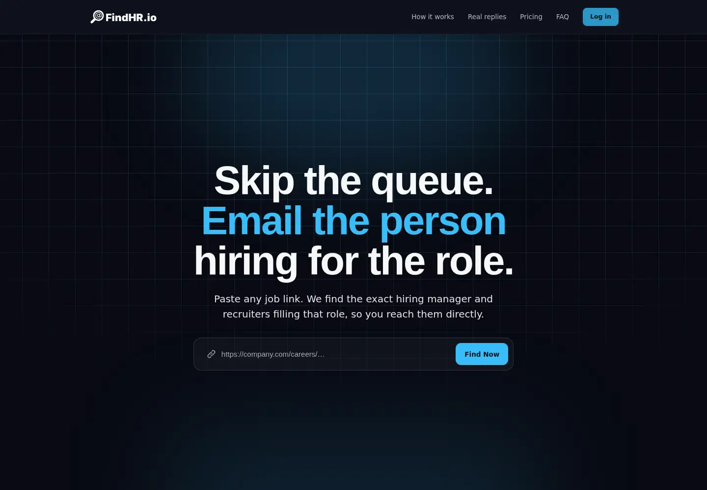 Captured homepage of findhr.io in the current scan
