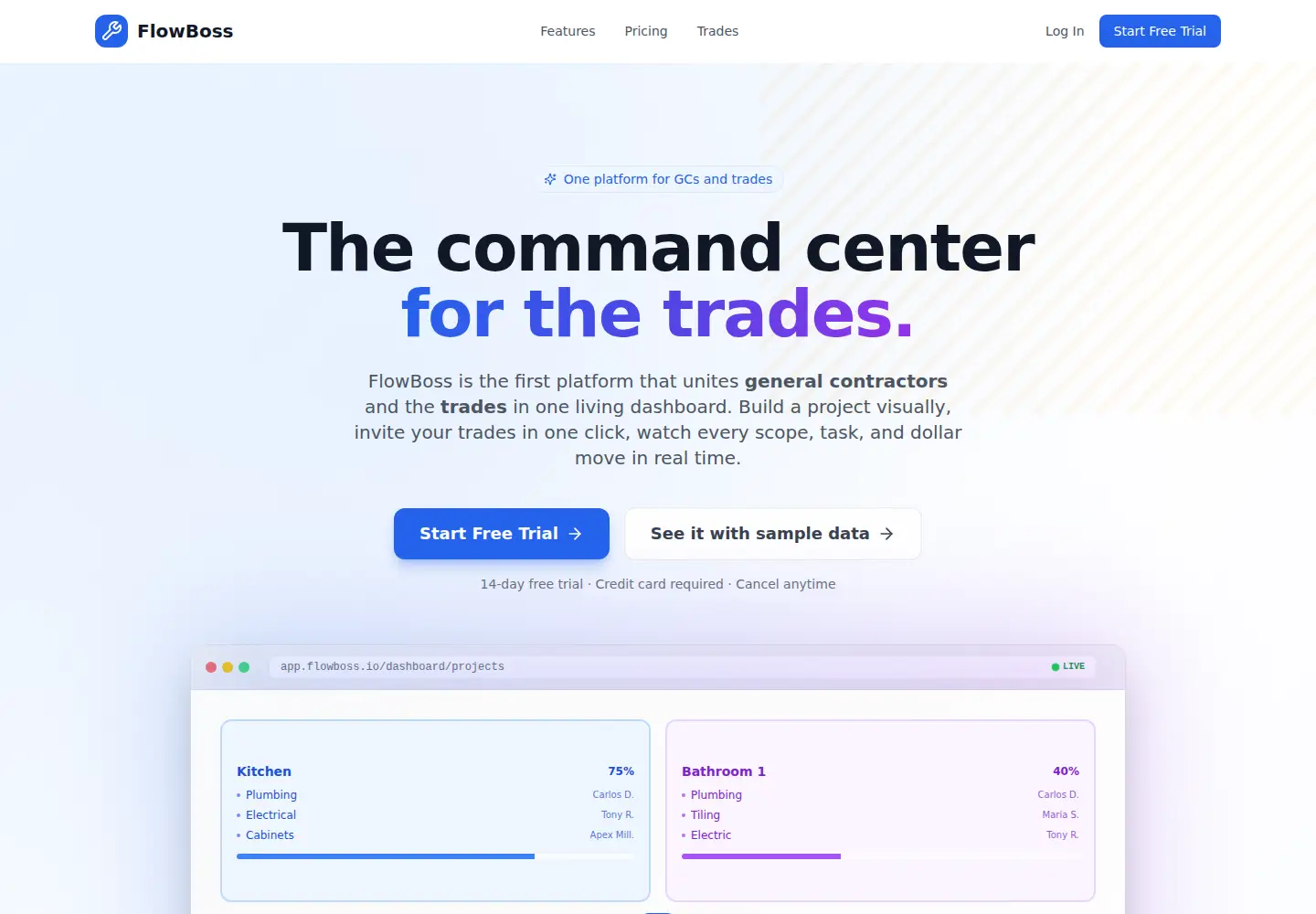 Screenshot of flowboss.io