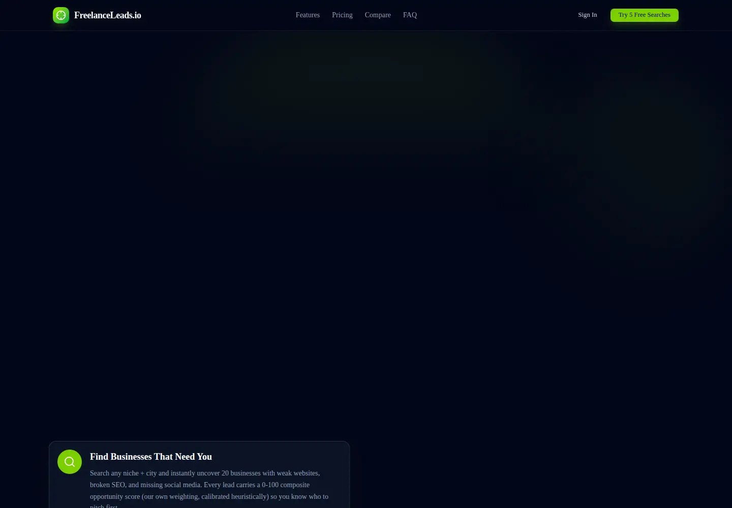 Screenshot of freelanceleads.io