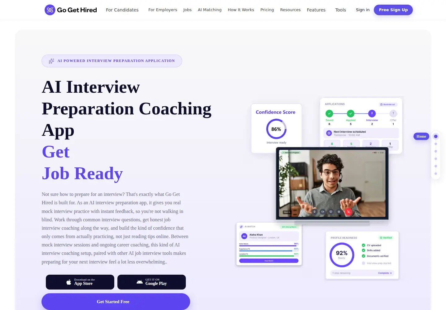 Screenshot of gogethired.io