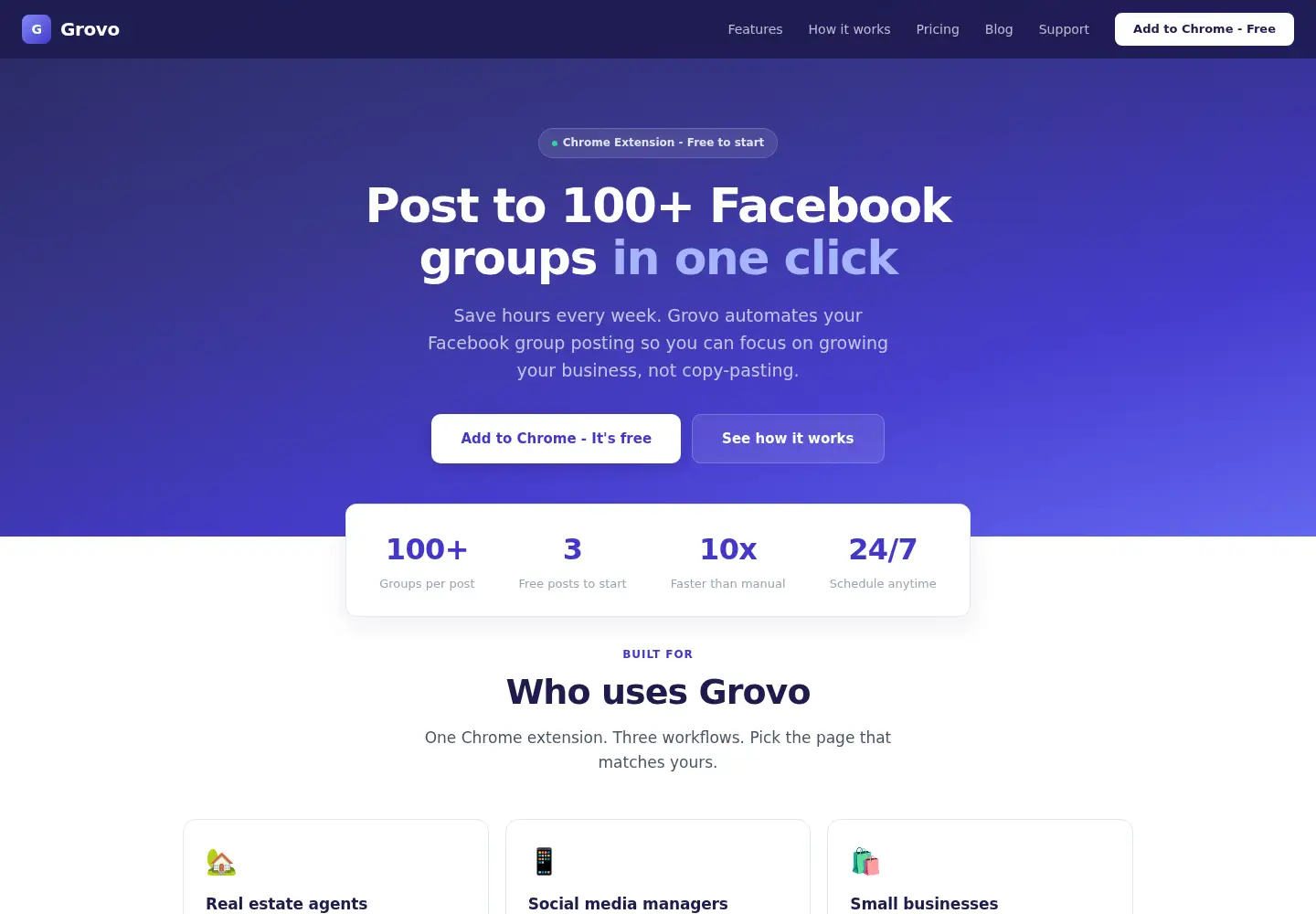 Captured homepage of grovo.io in the current scan