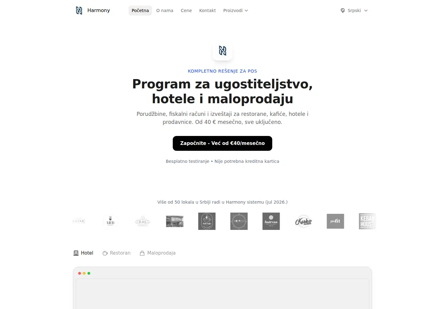 Screenshot of harmonypos.io