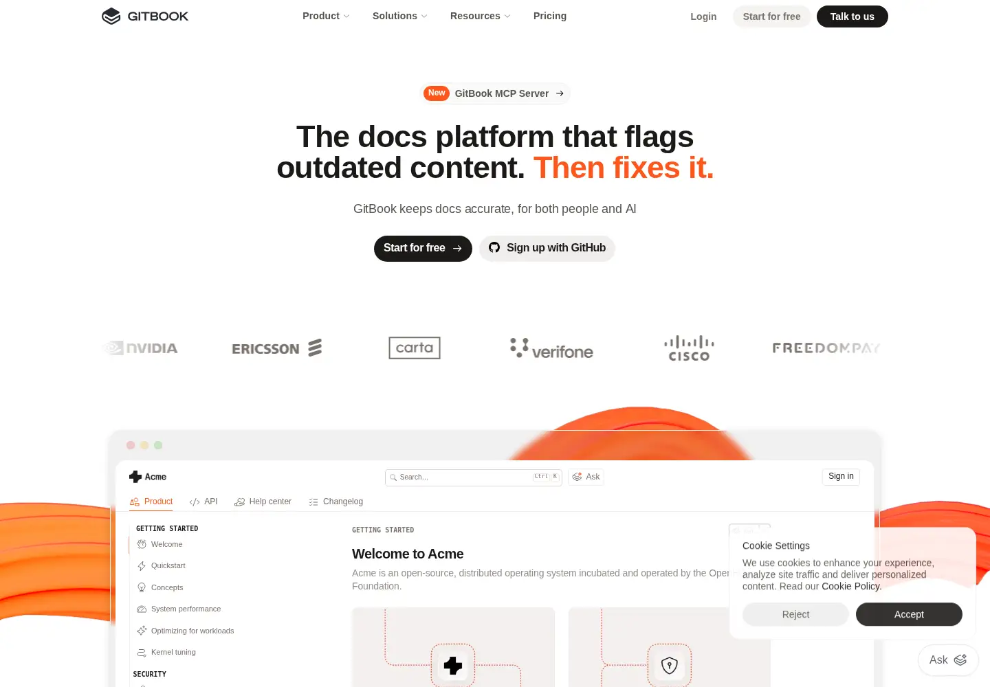 Screenshot of gitbook.io