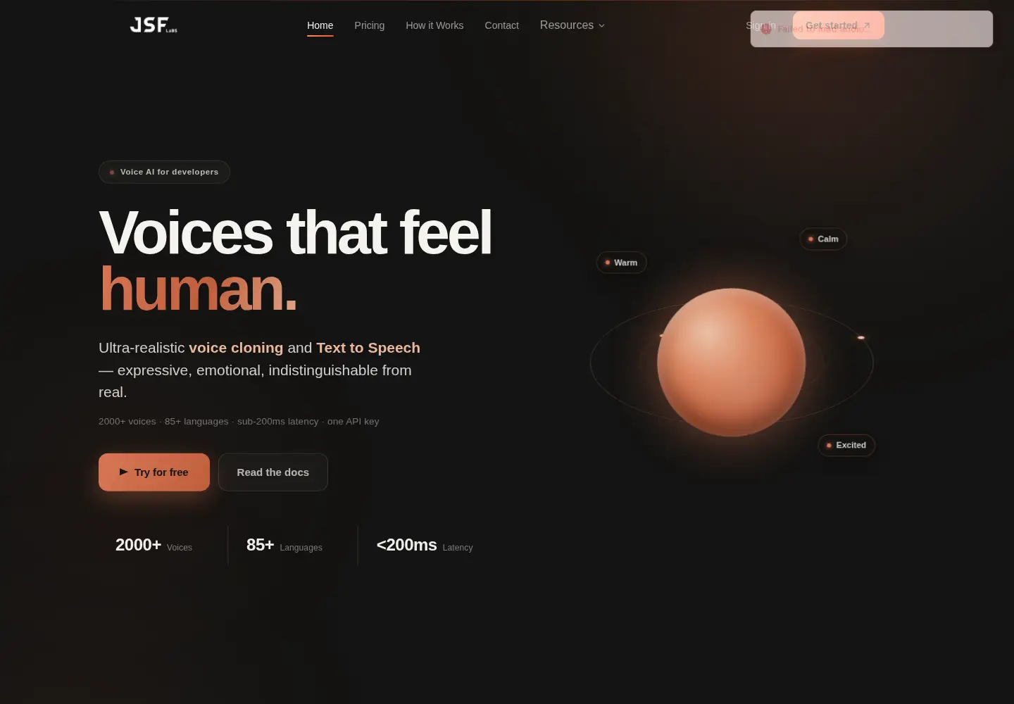 Captured homepage of jsflabs.io in the current scan