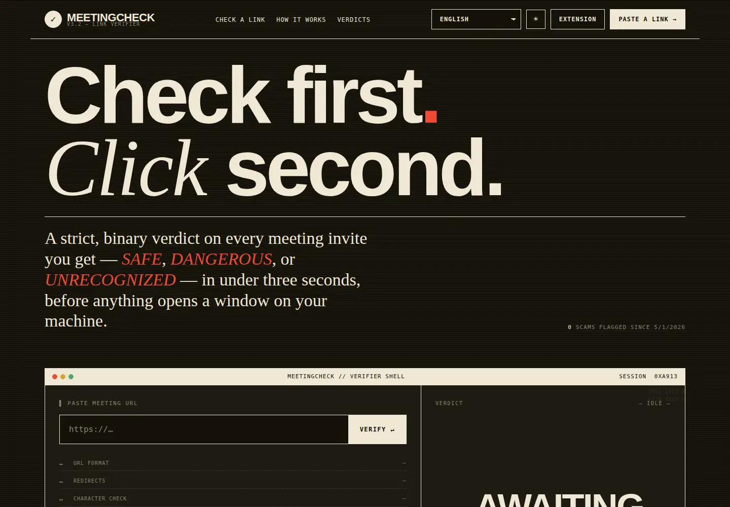 Screenshot of meetingcheck.io