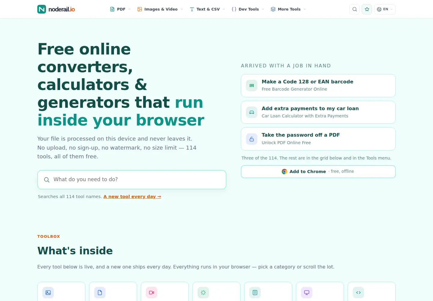 Screenshot of noderail.io