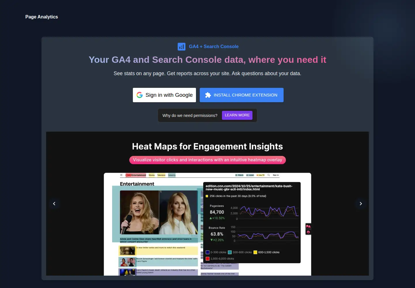 Screenshot of pageanalytics.io