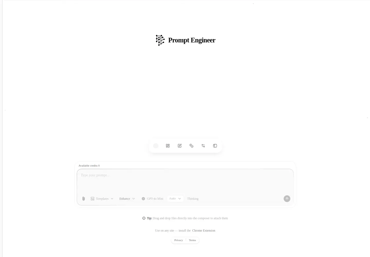 Captured homepage of prompt-engineer.io in the current scan