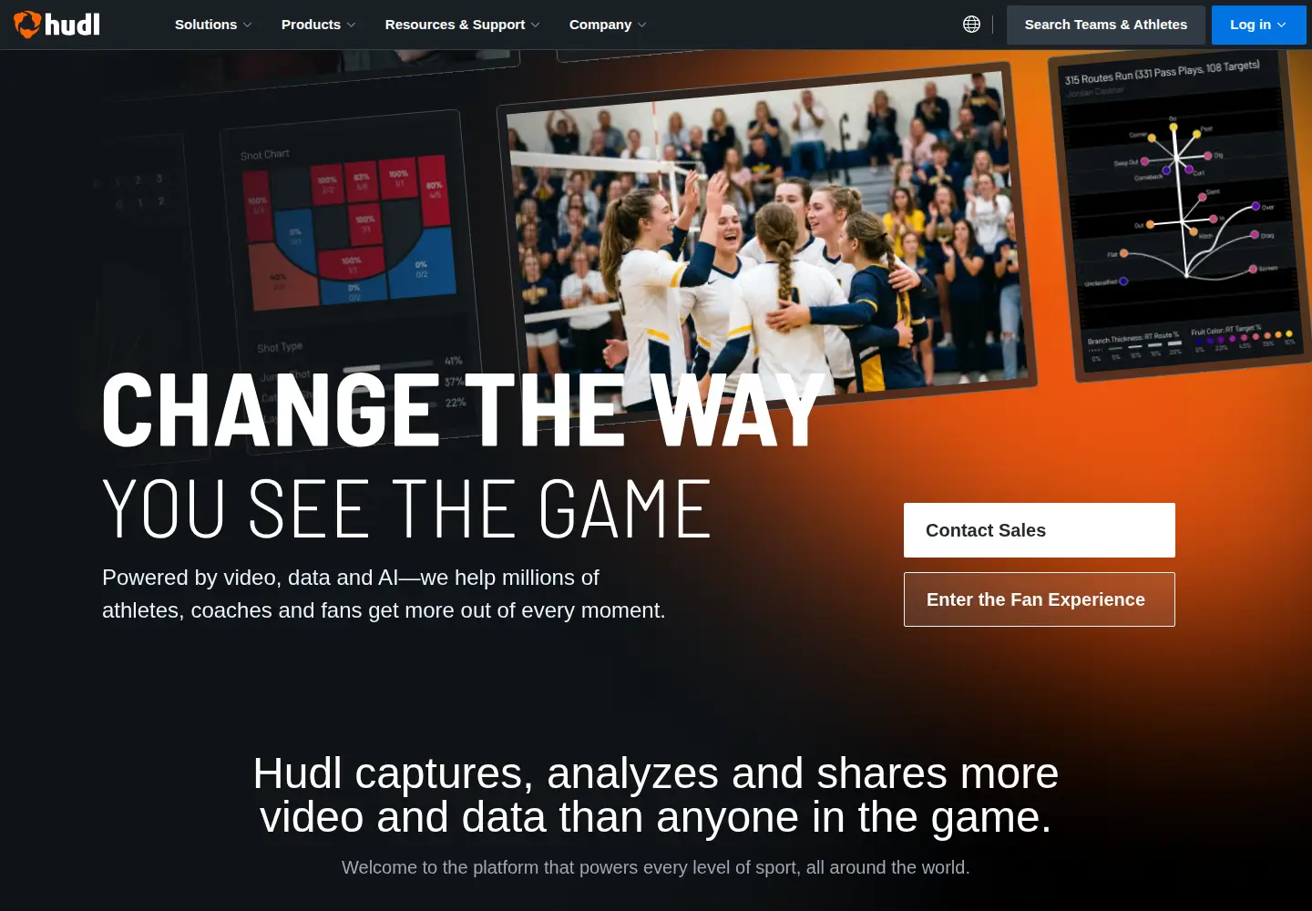 Screenshot of hudl.com