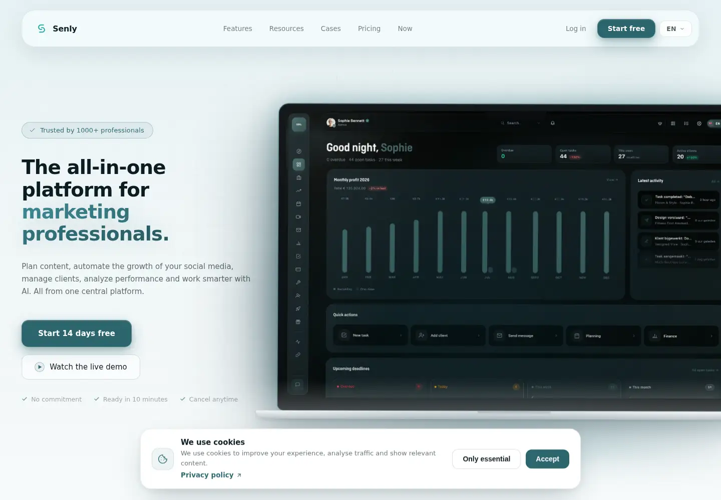 Screenshot of senly.io
