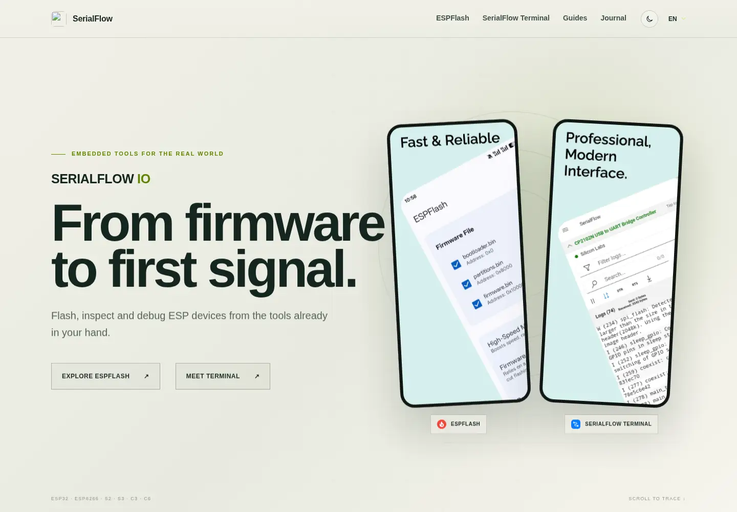 Captured homepage of serialflow.io in the current scan