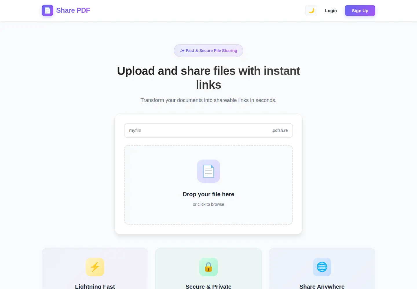 Screenshot of sharepdf.io