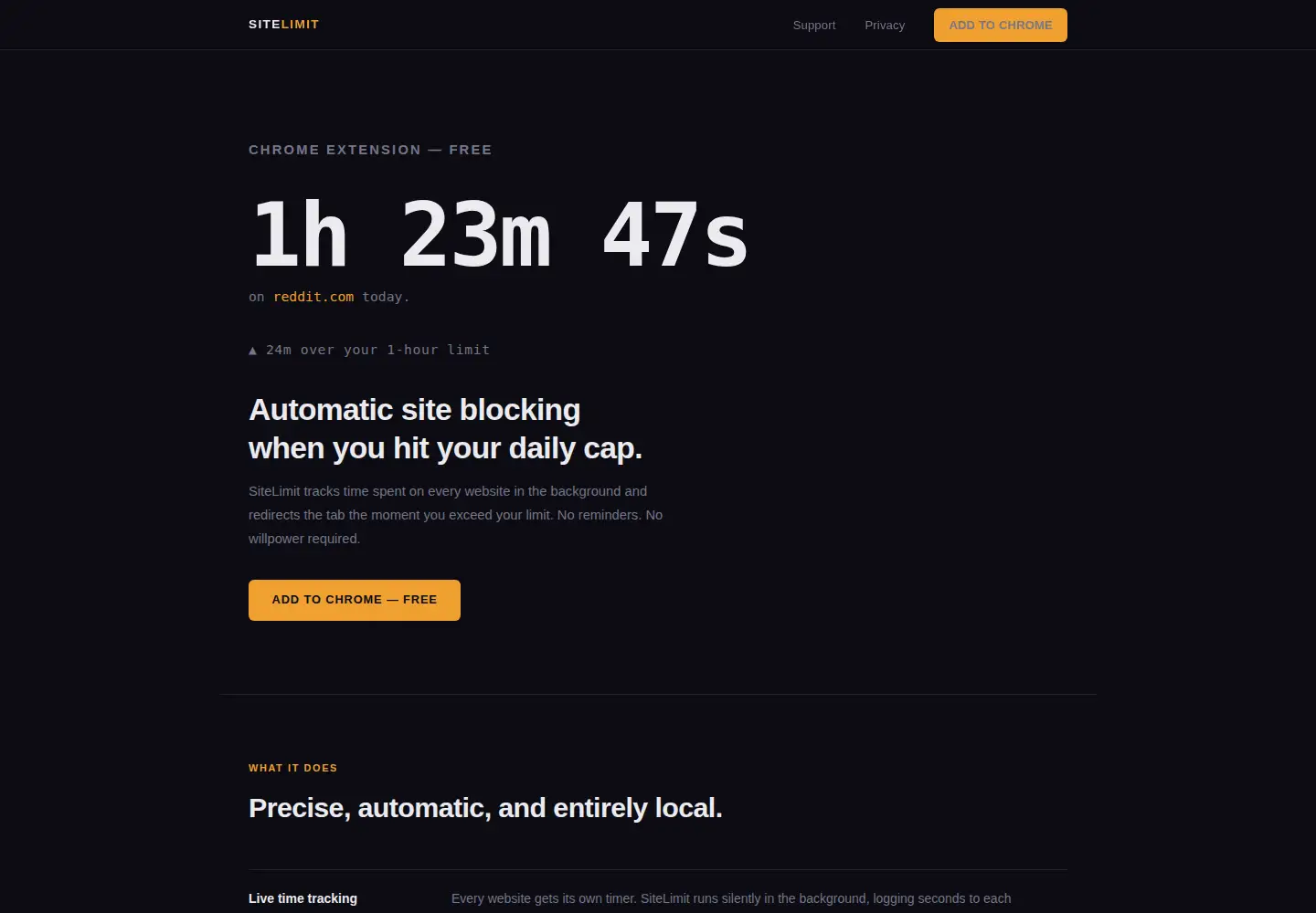 Screenshot of sitelimit.io