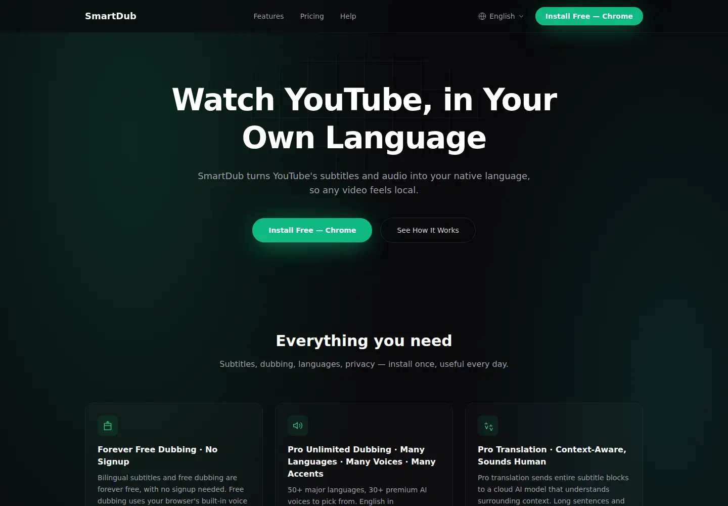 Captured homepage of smartdub.io in the current scan