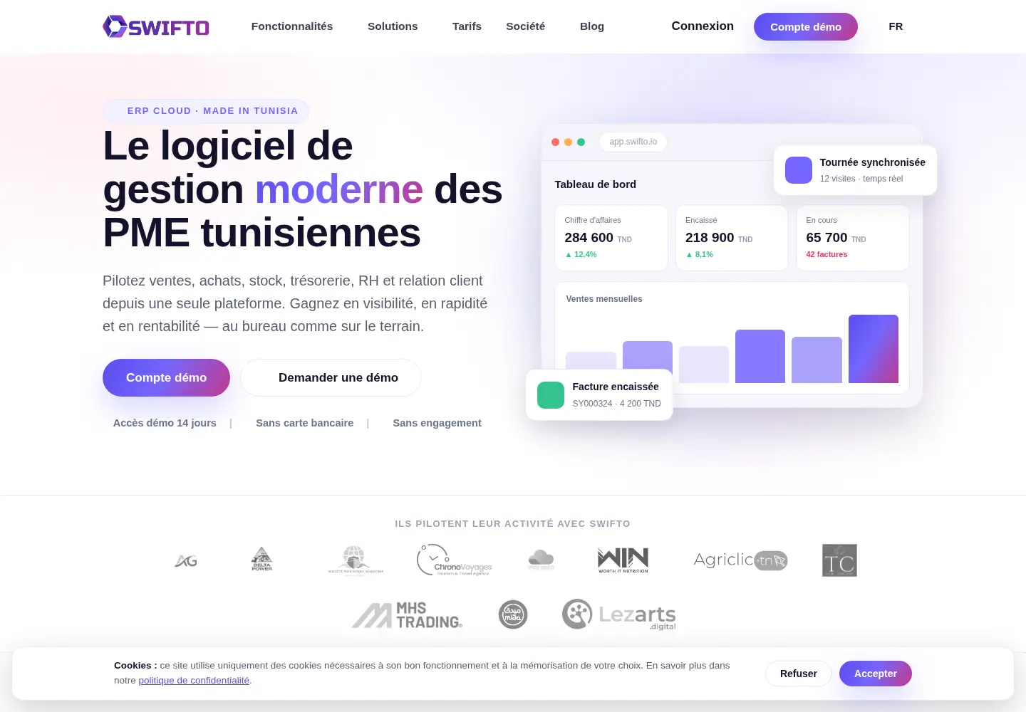 Captured homepage of swifto.io in the current scan