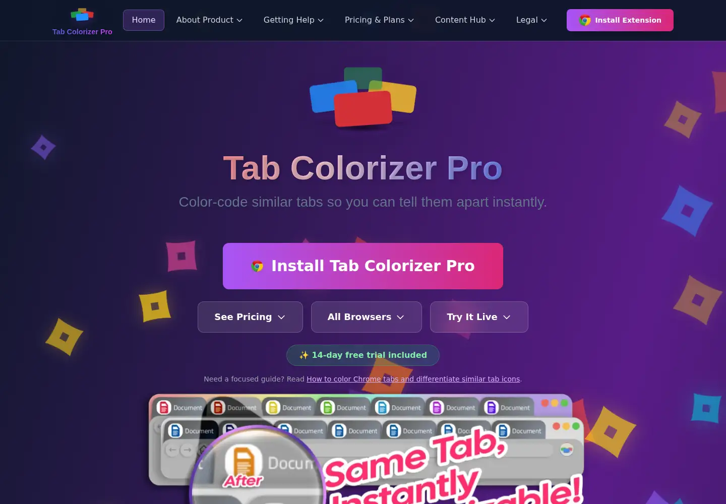 Screenshot of tabcolorizer.io