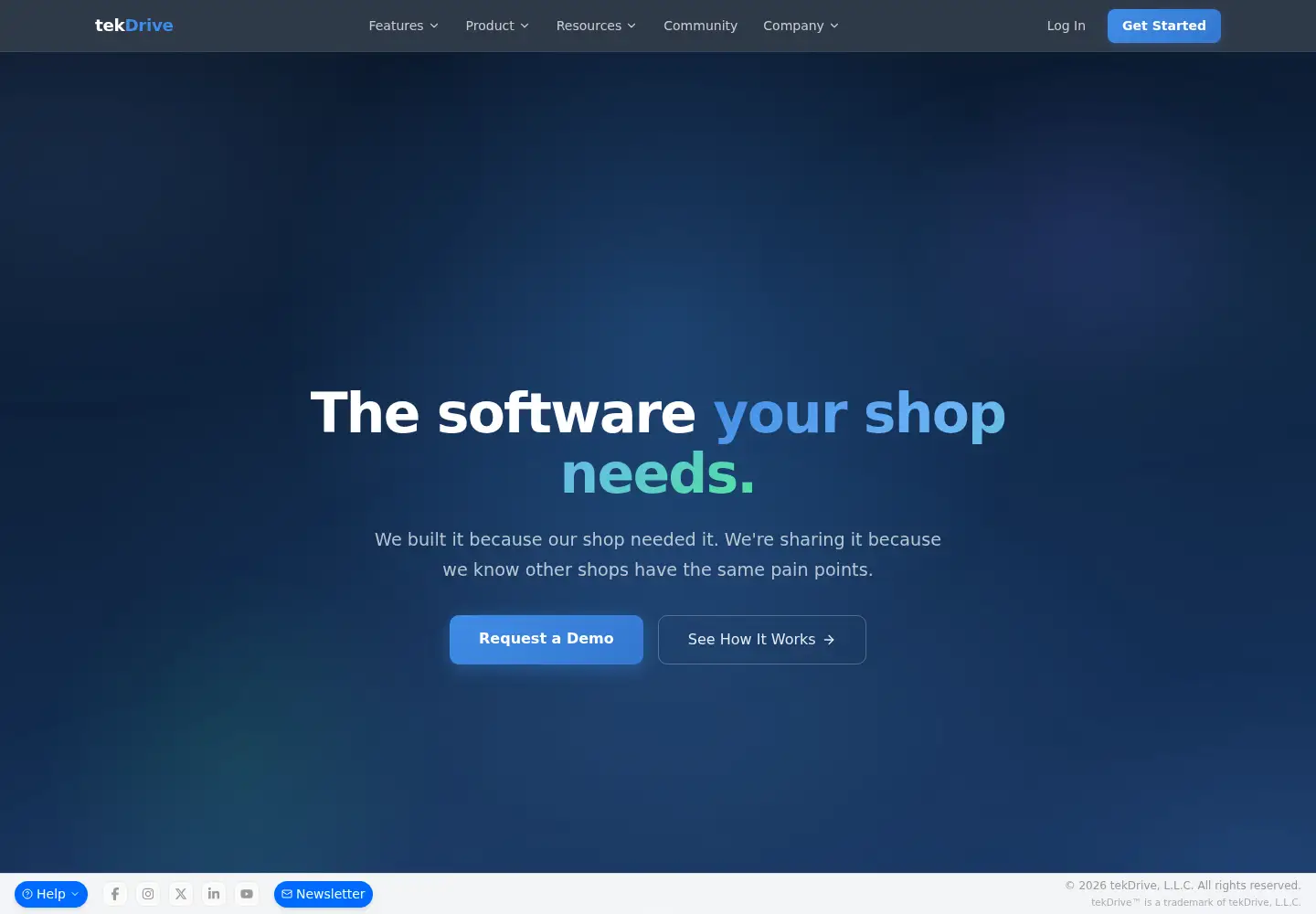 Captured homepage of tekdrive.io in the current scan