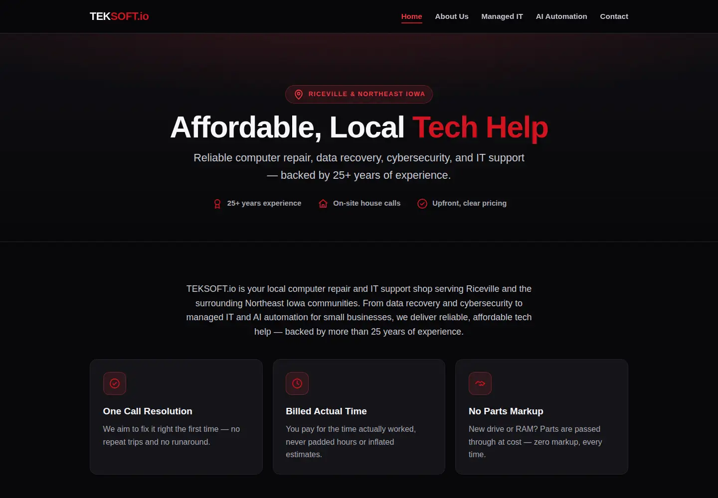 Screenshot of teksoft.io