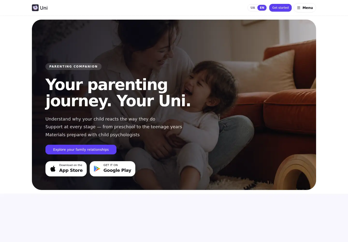 Captured homepage of theuni.io in the current scan