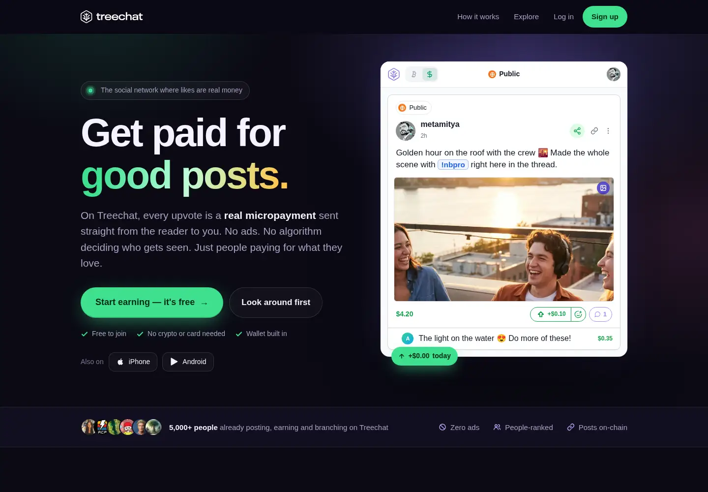 Screenshot of treechat.io