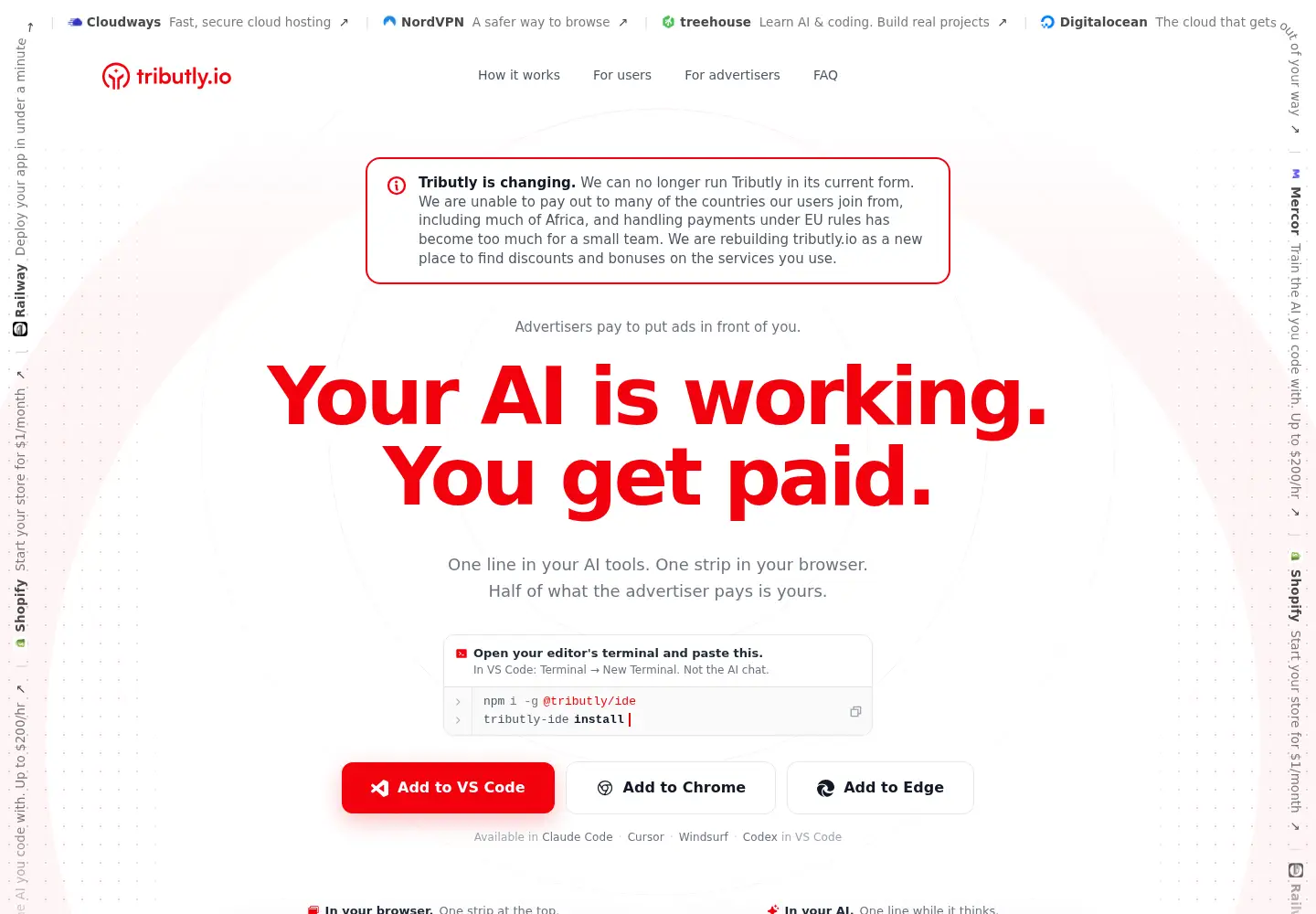 Screenshot of tributly.io