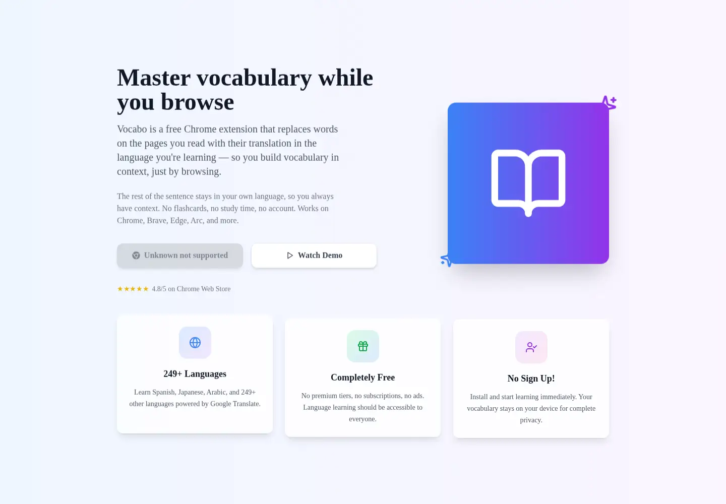Screenshot of vocabo.io