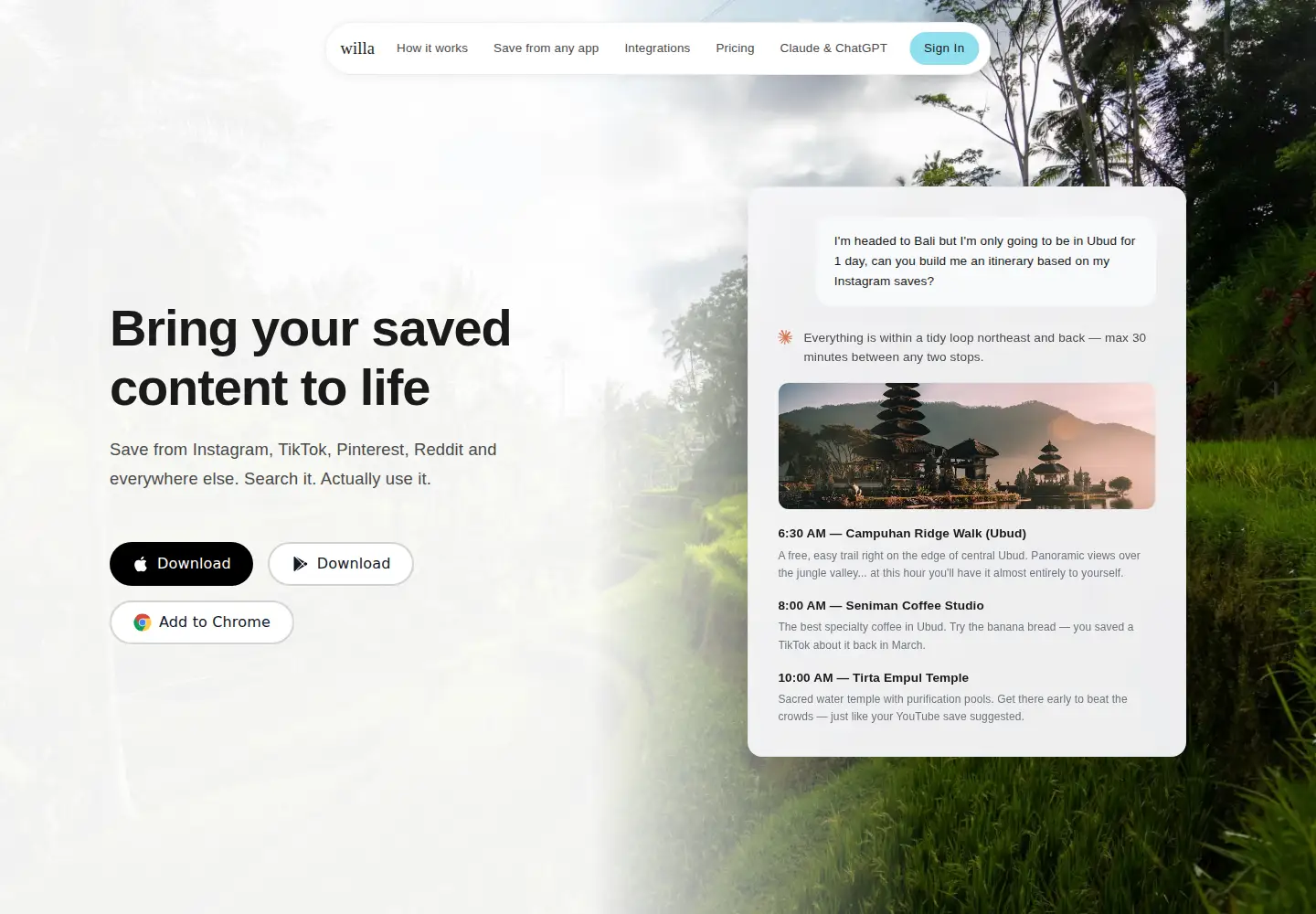 Screenshot of withwilla.io