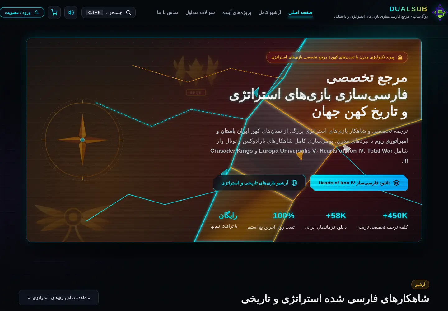 Captured homepage of dualsub.ir in the current scan