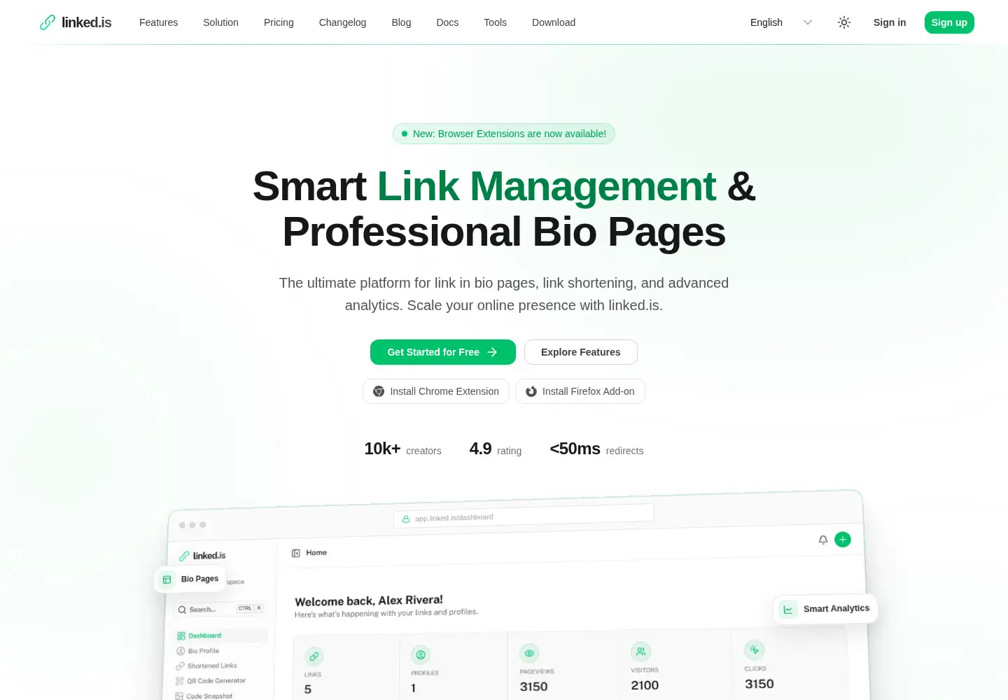 Captured homepage of linked.is in the current scan