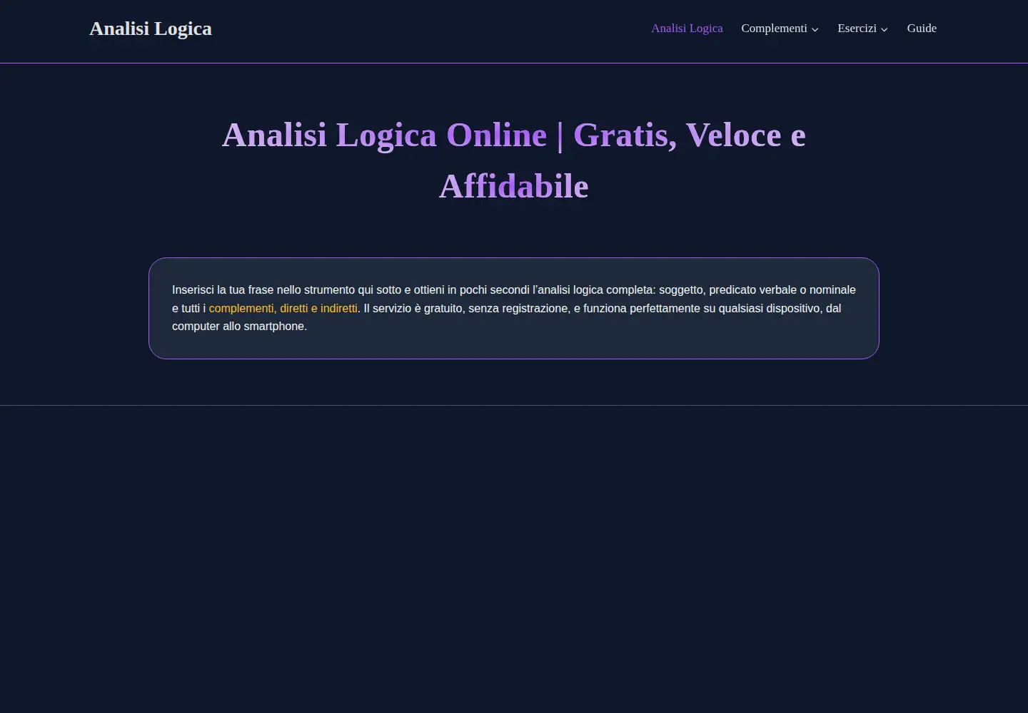 Captured homepage of analisilogicaai.it in the current scan