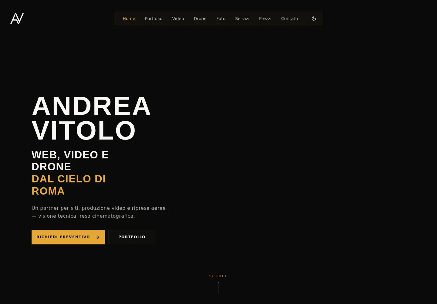 Captured homepage of andreavitolo.it in the current scan