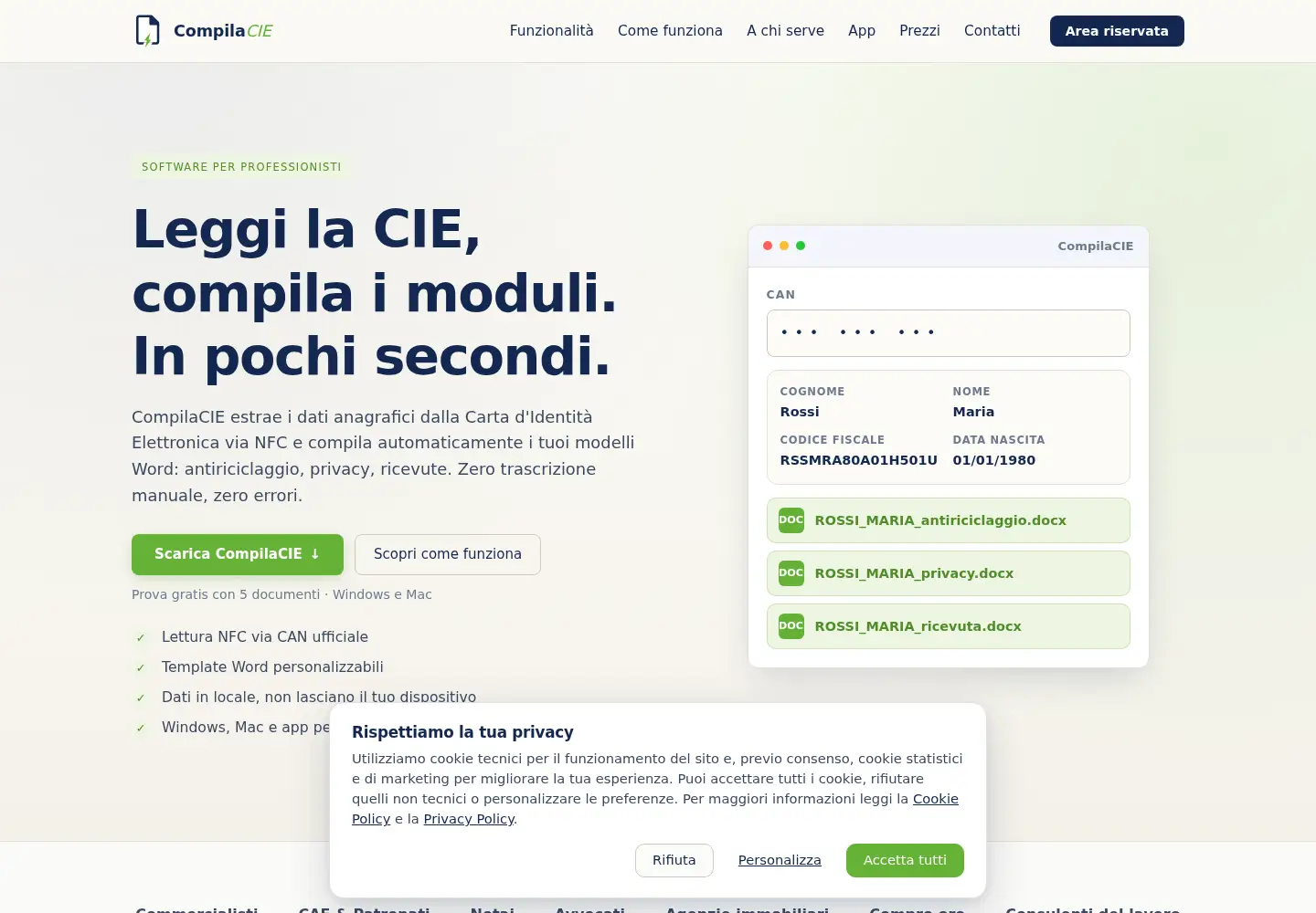Screenshot of compilacie.it