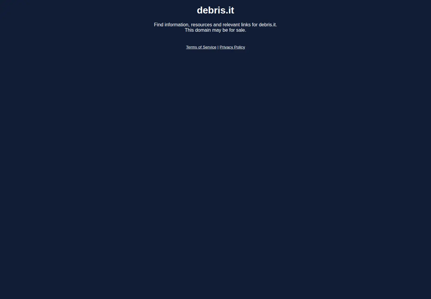 Screenshot of debris.it