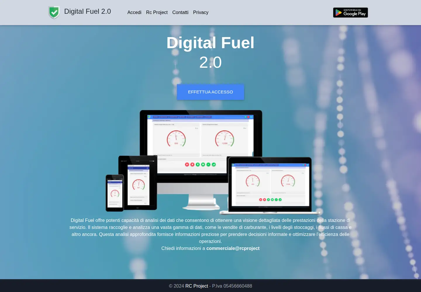 Captured homepage of digital-fuel.it in the current scan
