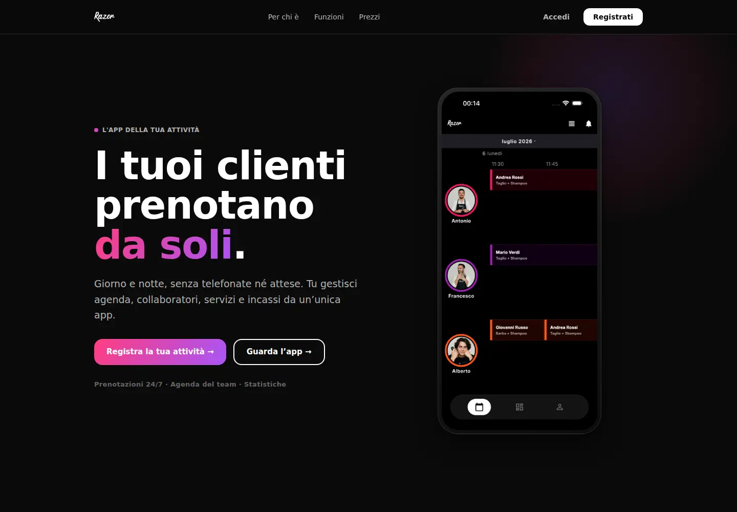 Screenshot of razorapp.it
