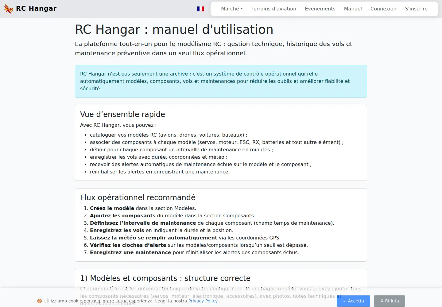 Captured homepage of rchangar.it in the current scan