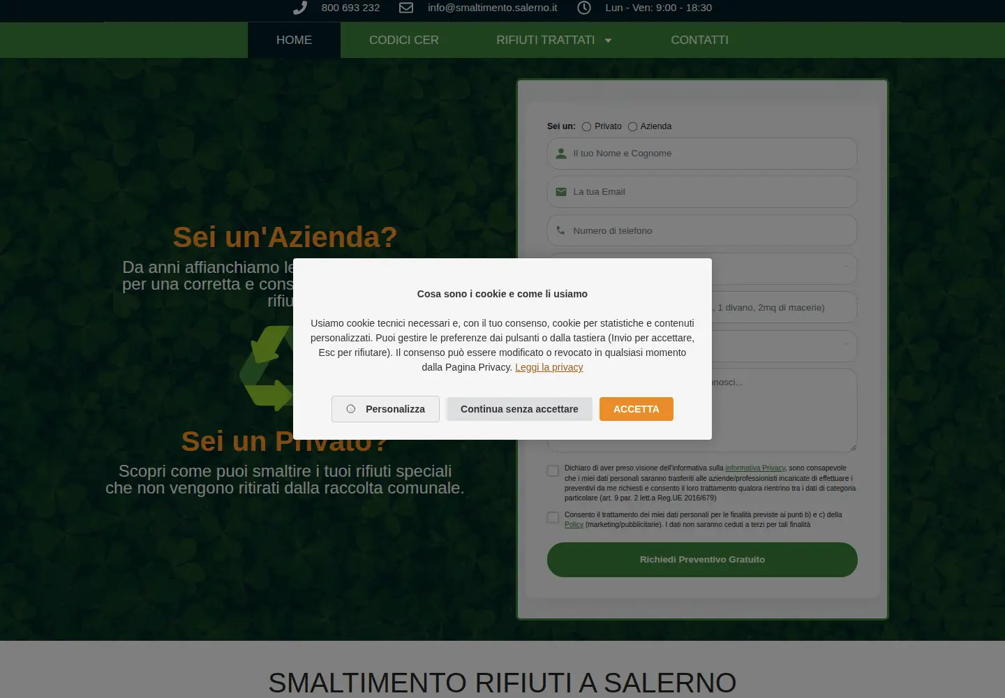 Screenshot of smaltimento.salerno.it