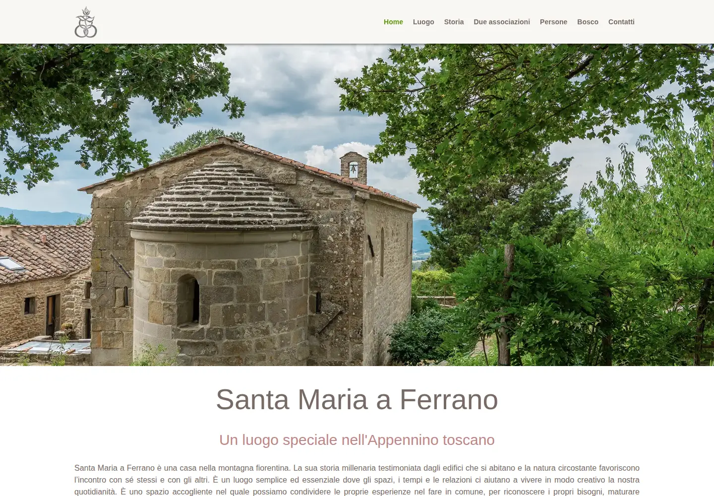 Captured homepage of santamariaferrano.it in the current scan