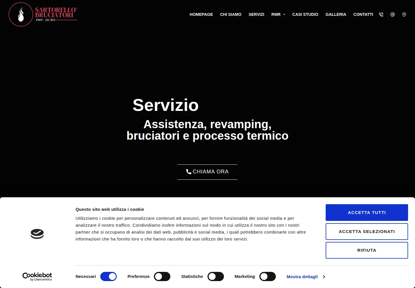 Screenshot of sartorellobruciatori.it