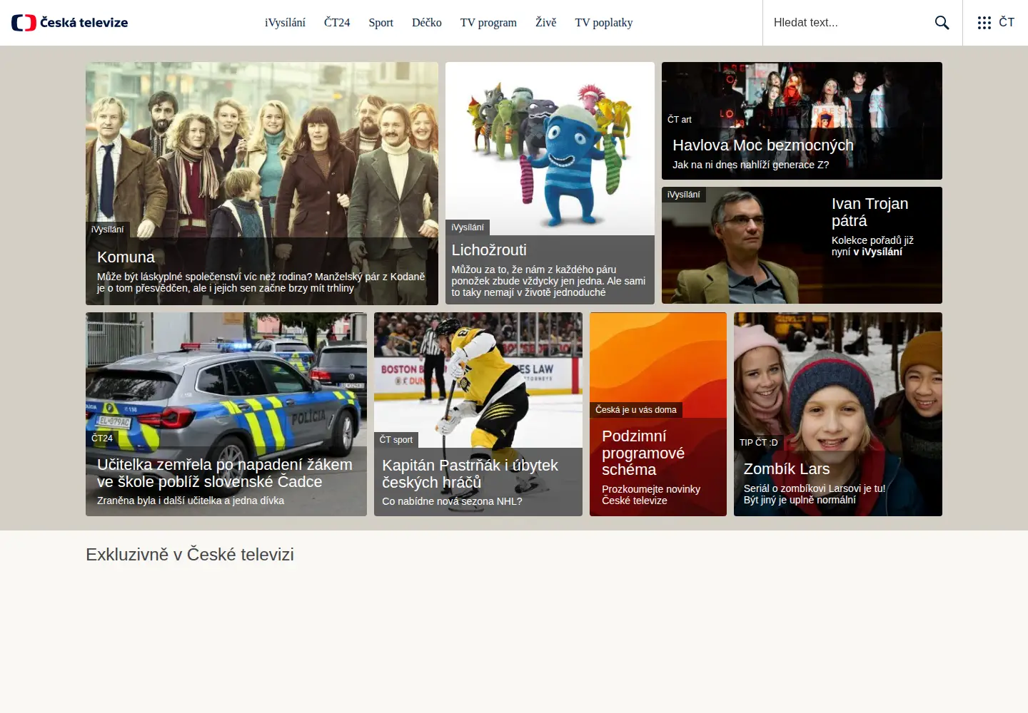 Screenshot of ceskatelevize.cz